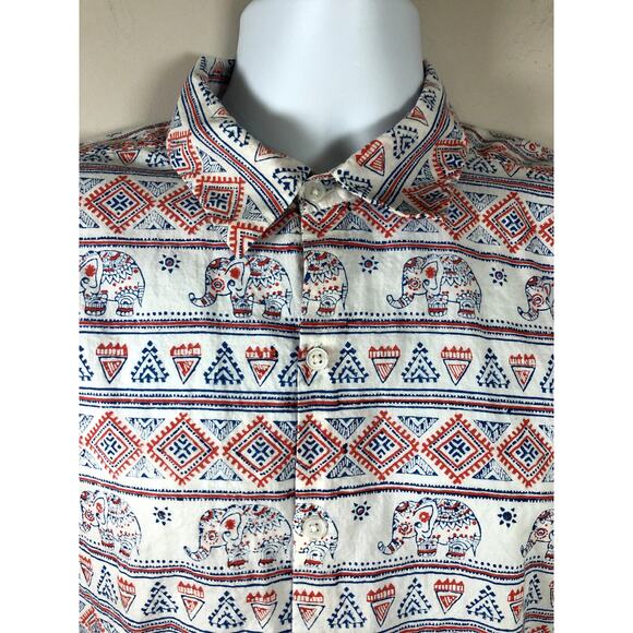 Roberta Roller Rabbit Men's Button Down Shirt Short Sleeve White Cotton - Picture 2 of 14